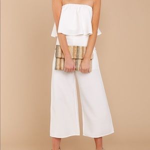 Red dress boutique White Two piece set